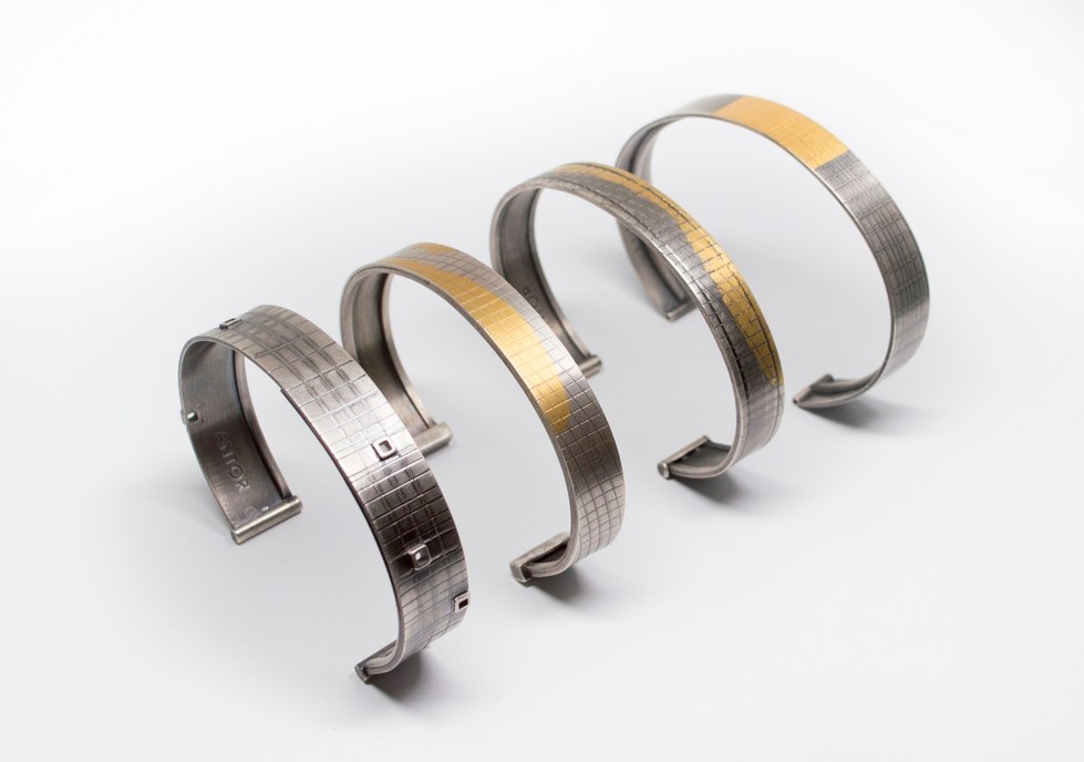 Cuffs made out of Sterling silver, 24k keum boo